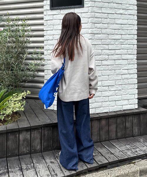 CIAOPANIC TYPY（チャオパニックティピー）の「【ユニセックス】犬アソート柄ロゴジャガードニット（ニット/セーター・レディース・チャコールグレー/ネイビー/イエロー/オレンジ/ライトグレー・LARGE/MEDIUM）」の10枚目の写真