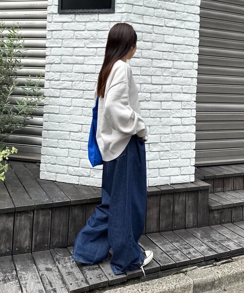 CIAOPANIC TYPY（チャオパニックティピー）の「【ユニセックス】犬アソート柄ロゴジャガードニット（ニット/セーター・レディース・チャコールグレー/ネイビー/イエロー/オレンジ/ライトグレー・LARGE/MEDIUM）」の11枚目の写真