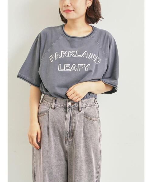SM2(エスエムツー)の「ミニ裏毛ライン入りロゴプリントカットソー(Tシャツ/カットソー・レディース・グリーン/ブラウン/ネイビー/ベージュ・F)」の4枚目の写真