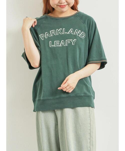 SM2(エスエムツー)の「ミニ裏毛ライン入りロゴプリントカットソー(Tシャツ/カットソー・レディース・グリーン/ブラウン/ネイビー/ベージュ・F)」の5枚目の写真