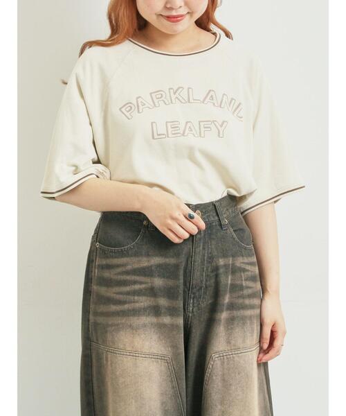SM2(エスエムツー)の「ミニ裏毛ライン入りロゴプリントカットソー(Tシャツ/カットソー・レディース・グリーン/ブラウン/ネイビー/ベージュ・F)」の6枚目の写真