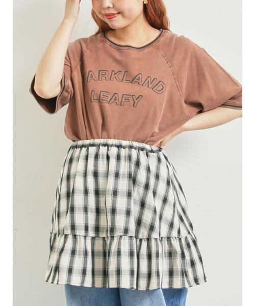 SM2(エスエムツー)の「ミニ裏毛ライン入りロゴプリントカットソー(Tシャツ/カットソー・レディース・グリーン/ブラウン/ネイビー/ベージュ・F)」の8枚目の写真