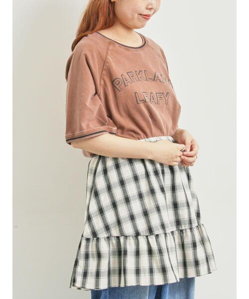 SM2(エスエムツー)の「ミニ裏毛ライン入りロゴプリントカットソー(Tシャツ/カットソー・レディース・グリーン/ブラウン/ネイビー/ベージュ・F)」の9枚目の写真