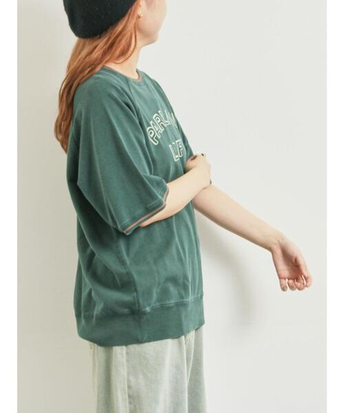 SM2(エスエムツー)の「ミニ裏毛ライン入りロゴプリントカットソー(Tシャツ/カットソー・レディース・グリーン/ブラウン/ネイビー/ベージュ・F)」の12枚目の写真