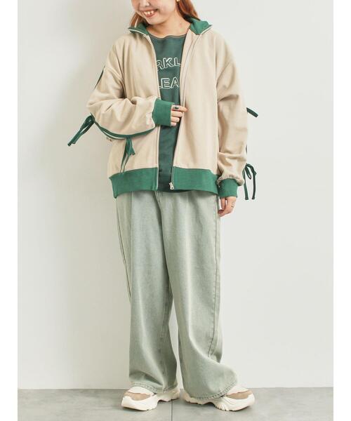 SM2(エスエムツー)の「ミニ裏毛ライン入りロゴプリントカットソー(Tシャツ/カットソー・レディース・グリーン/ブラウン/ネイビー/ベージュ・F)」の13枚目の写真