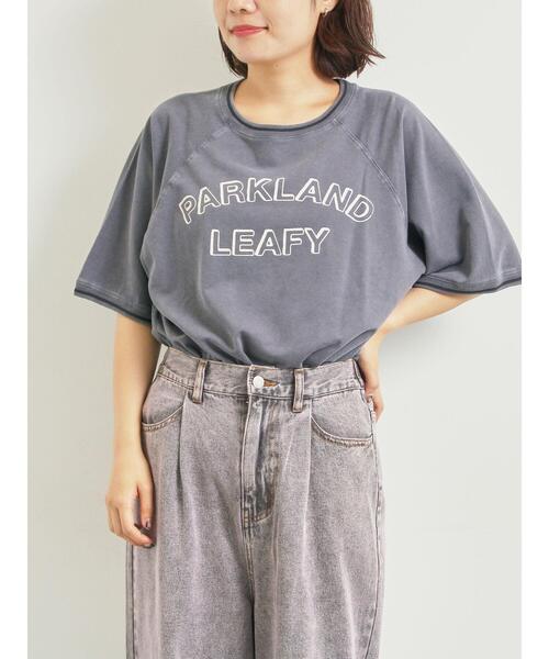 SM2(エスエムツー)の「ミニ裏毛ライン入りロゴプリントカットソー(Tシャツ/カットソー・レディース・グリーン/ブラウン/ネイビー/ベージュ・F)」の14枚目の写真