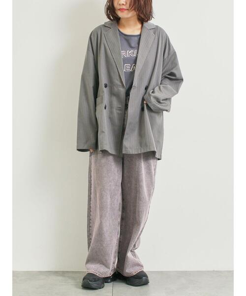 SM2(エスエムツー)の「ミニ裏毛ライン入りロゴプリントカットソー(Tシャツ/カットソー・レディース・グリーン/ブラウン/ネイビー/ベージュ・F)」の16枚目の写真