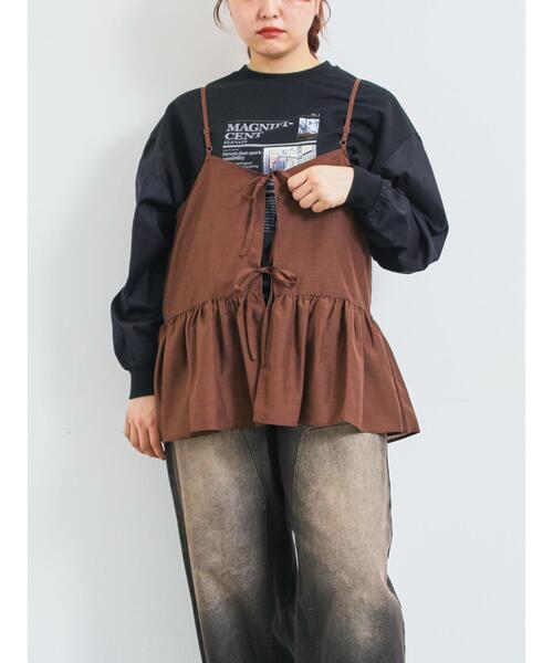 SM2（エスエムツー）の「袖布帛インレイロゴプルオーバー（Tシャツ/カットソー・レディース・オフホワイト/チャコールグレー/ブルー/ブラック/ボルドー・F）」の16枚目の写真