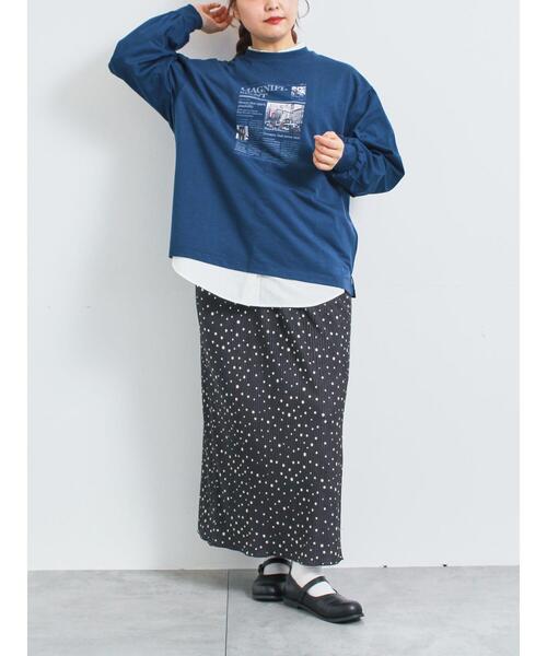 SM2（エスエムツー）の「袖布帛インレイロゴプルオーバー（Tシャツ/カットソー・レディース・オフホワイト/チャコールグレー/ブルー/ブラック/ボルドー・F）」の21枚目の写真