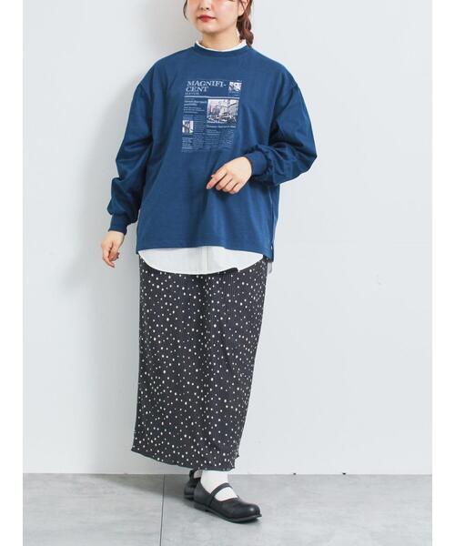 SM2（エスエムツー）の「袖布帛インレイロゴプルオーバー（Tシャツ/カットソー・レディース・オフホワイト/チャコールグレー/ブルー/ブラック/ボルドー・F）」の22枚目の写真