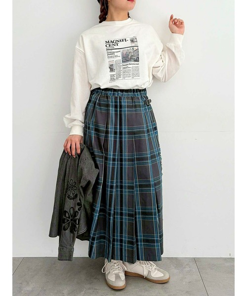 SM2（エスエムツー）の「袖布帛インレイロゴプルオーバー（Tシャツ/カットソー・レディース・オフホワイト/チャコールグレー/ブルー/ブラック/ボルドー・F）」の13枚目の写真