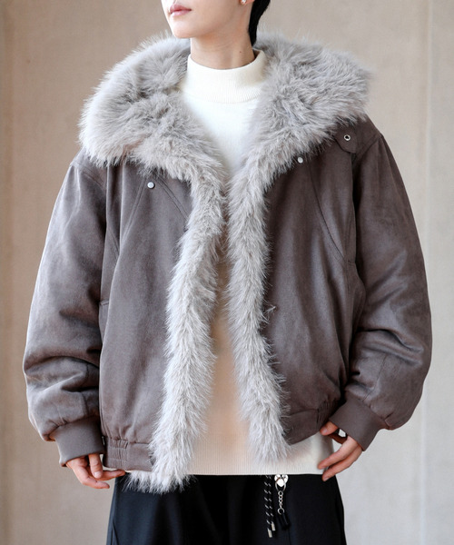 セール】【neos】オーバーサイズ フェイクファー ムートン ジャケット
