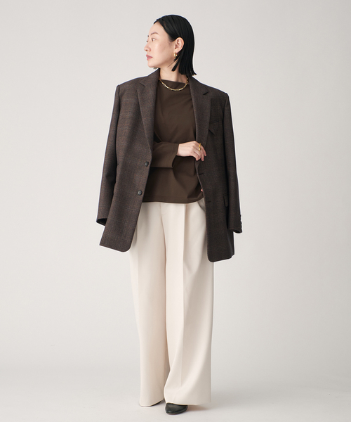 VERMEIL par iena(ヴェルメイユパーイエナ)の「Paralleled cotton プルオーバー(Tシャツ/カットソー・レディース・ブラック/ブラウン/ホワイト・FREE)」の18枚目の写真