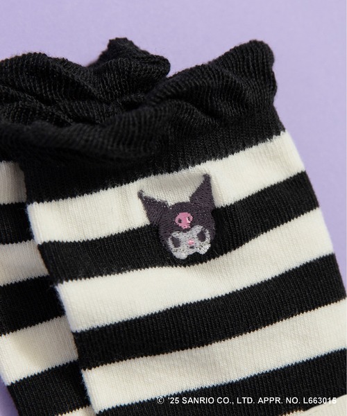 sanrio（サンリオ）の「【サンリオキャラクターズ】ワンポイント刺繍ハイソックス（ソックス/靴下・キッズ・ブラック/カラフル/アイボリー/ラベンダー・13-15cm/16-18cm/19-21cm）」の8枚目の写真