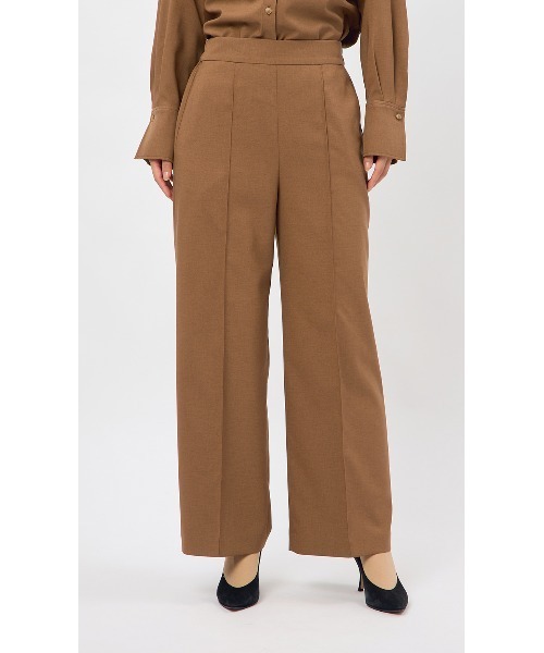 AOYAMA（アオヤマ）の「ちょうどいいかっちり見えシャツアップ企画！プルオンワイドパンツ（その他パンツ・レディース・キャメル・S/M/L）」の2枚目の写真