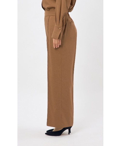 AOYAMA（アオヤマ）の「ちょうどいいかっちり見えシャツアップ企画！プルオンワイドパンツ（その他パンツ・レディース・キャメル・S/M/L）」の4枚目の写真