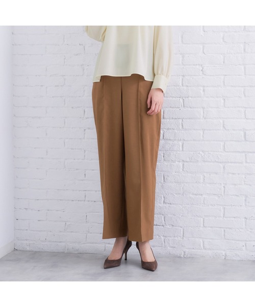 AOYAMA（アオヤマ）の「ちょうどいいかっちり見えシャツアップ企画！プルオンワイドパンツ（その他パンツ・レディース・キャメル・S/M/L）」の13枚目の写真