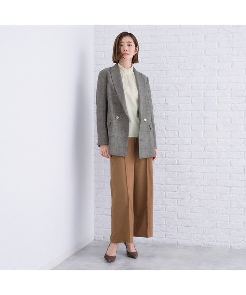 AOYAMA（アオヤマ）の「ちょうどいいかっちり見えシャツアップ企画！プルオンワイドパンツ（その他パンツ・レディース・キャメル・S/M/L）」の16枚目の写真