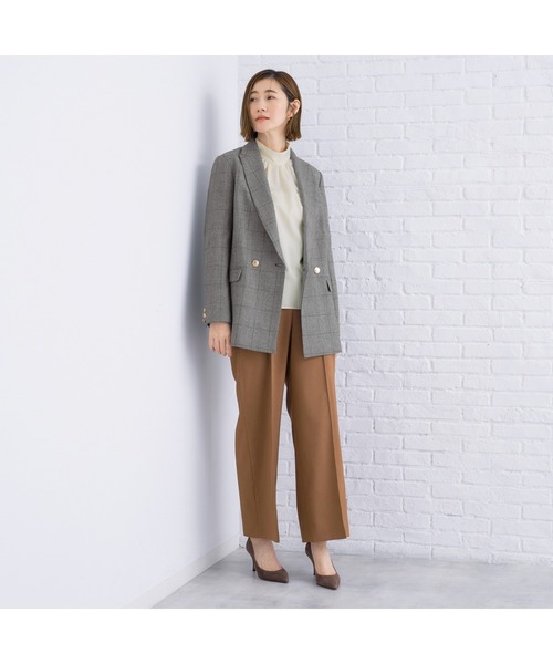 AOYAMA（アオヤマ）の「ちょうどいいかっちり見えシャツアップ企画！プルオンワイドパンツ（その他パンツ・レディース・キャメル・S/M/L）」の17枚目の写真