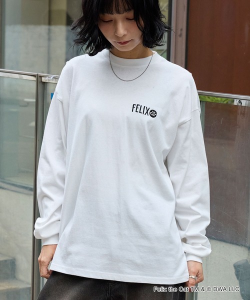 THE FELiX(フェリクス)の「【FELIX】別注 ヴィンテージライク グラフィック ロゴ刺繍 アソートロンT(Tシャツ/カットソー・レディース・オフホワイト/ホワイト系/ワイン/ブラック系/スミクロ・L/M)」の7枚目の写真