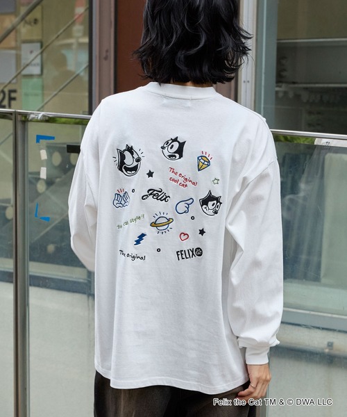 THE FELiX(フェリクス)の「【FELIX】別注 ヴィンテージライク グラフィック ロゴ刺繍 アソートロンT(Tシャツ/カットソー・レディース・オフホワイト/ホワイト系/ワイン/ブラック系/スミクロ・L/M)」の9枚目の写真