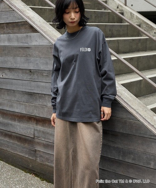 THE FELiX(フェリクス)の「【FELIX】別注 ヴィンテージライク グラフィック ロゴ刺繍 アソートロンT(Tシャツ/カットソー・レディース・オフホワイト/ホワイト系/ワイン/ブラック系/スミクロ・L/M)」の12枚目の写真