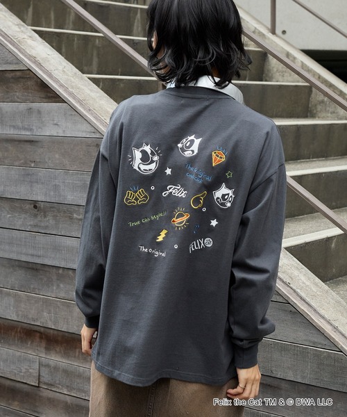THE FELiX(フェリクス)の「【FELIX】別注 ヴィンテージライク グラフィック ロゴ刺繍 アソートロンT(Tシャツ/カットソー・レディース・オフホワイト/ホワイト系/ワイン/ブラック系/スミクロ・L/M)」の16枚目の写真