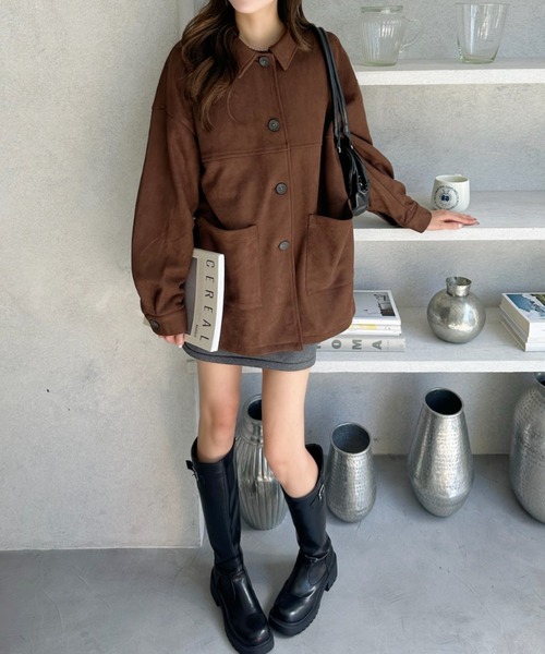 Ada.(エイダ)の「フェイクスウェード シャツ ジャケット(その他アウター・レディース・キャメル/ブラウン/チャコール・FREE)」の20枚目の写真