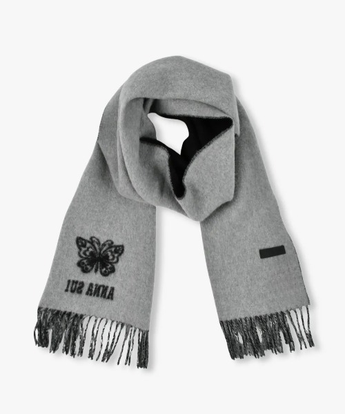 バタフライウールリバーシブルマフラー（マフラー）｜ANNA SUI