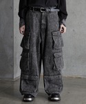 SERACE（セラス）の「【SERACE】Super wide vintage denim parachute cargo pants / スーパーワイドヴィンテージデニムパラシュートカーゴパンツ（デニムパンツ・L）」