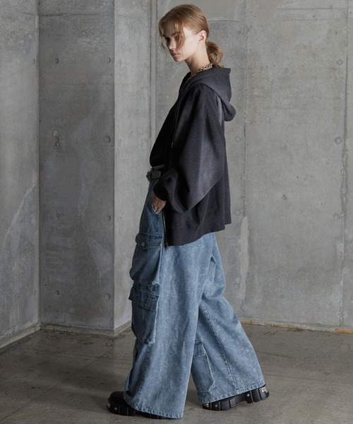 SERACE（セラス）の「【SERACE】Super wide vintage denim parachute cargo pants / スーパーワイドヴィンテージデニムパラシュートカーゴパンツ（デニムパンツ・メンズ・ブラック/ブルー/ホワイト・L/S/M）」の5枚目の写真