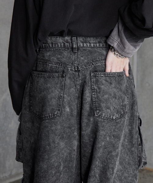 SERACE（セラス）の「【SERACE】Super wide vintage denim parachute cargo pants / スーパーワイドヴィンテージデニムパラシュートカーゴパンツ（デニムパンツ・メンズ・ブラック/ブルー/ホワイト・L/S/M）」の17枚目の写真