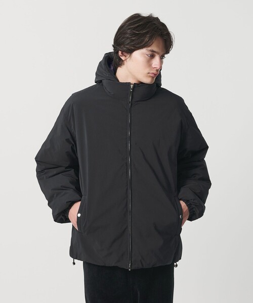 MONKEY TIME(モンキータイム)の「パデッド ツイル レイヤードフード ジャケット -撥水機能-(ブルゾン・メンズ・ダークグレー/ブラック・S/M/L/XL)」の5枚目の写真