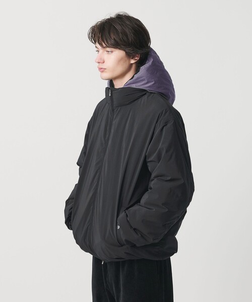 MONKEY TIME(モンキータイム)の「パデッド ツイル レイヤードフード ジャケット -撥水機能-(ブルゾン・メンズ・ダークグレー/ブラック・S/M/L/XL)」の9枚目の写真