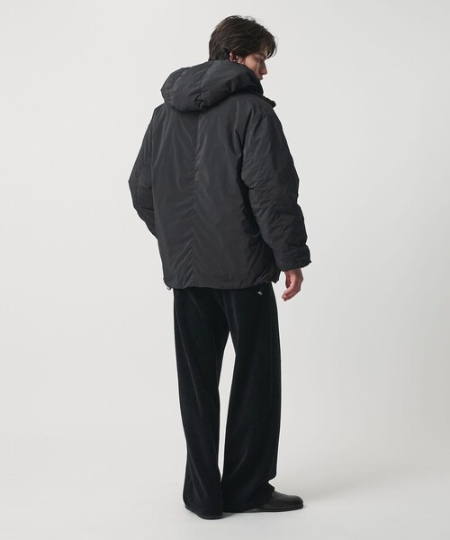 MONKEY TIME(モンキータイム)の「パデッド ツイル レイヤードフード ジャケット -撥水機能-(ブルゾン・メンズ・ダークグレー/ブラック・S/M/L/XL)」の10枚目の写真