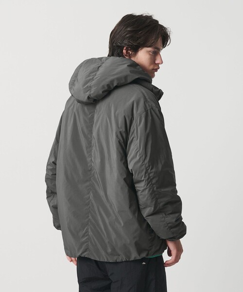 MONKEY TIME(モンキータイム)の「パデッド ツイル レイヤードフード ジャケット -撥水機能-(ブルゾン・メンズ・ダークグレー/ブラック・S/M/L/XL)」の13枚目の写真