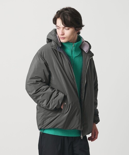 MONKEY TIME(モンキータイム)の「パデッド ツイル レイヤードフード ジャケット -撥水機能-(ブルゾン・メンズ・ダークグレー/ブラック・S/M/L/XL)」の14枚目の写真