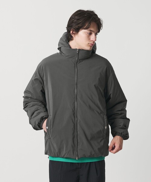MONKEY TIME(モンキータイム)の「パデッド ツイル レイヤードフード ジャケット -撥水機能-(ブルゾン・メンズ・ダークグレー/ブラック・S/M/L/XL)」の16枚目の写真