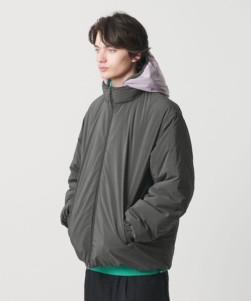 MONKEY TIME(モンキータイム)の「パデッド ツイル レイヤードフード ジャケット -撥水機能-(ブルゾン・メンズ・ダークグレー/ブラック・S/M/L/XL)」の19枚目の写真