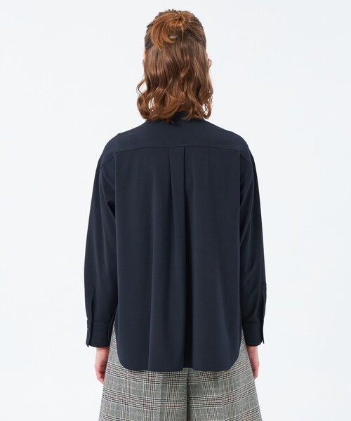MACKINTOSH PHILOSOPHY（ﾏｯｷﾝﾄｯｼｭ ﾌｨﾛｿﾌｨｰ）の「ウールトロバンドカラーシャツ（シャツ/ブラウス・レディース・チャコールグレー/ブルー系その他7/ダークネイビー・36/38）」の9枚目の写真