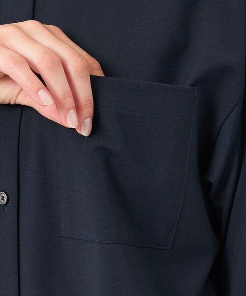 MACKINTOSH PHILOSOPHY（ﾏｯｷﾝﾄｯｼｭ ﾌｨﾛｿﾌｨｰ）の「ウールトロバンドカラーシャツ（シャツ/ブラウス・レディース・チャコールグレー/ブルー系その他7/ダークネイビー・36/38）」の10枚目の写真