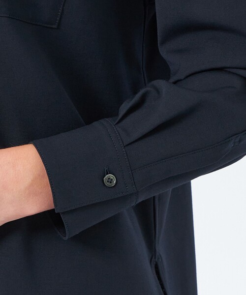 MACKINTOSH PHILOSOPHY（ﾏｯｷﾝﾄｯｼｭ ﾌｨﾛｿﾌｨｰ）の「ウールトロバンドカラーシャツ（シャツ/ブラウス・レディース・チャコールグレー/ブルー系その他7/ダークネイビー・36/38）」の11枚目の写真