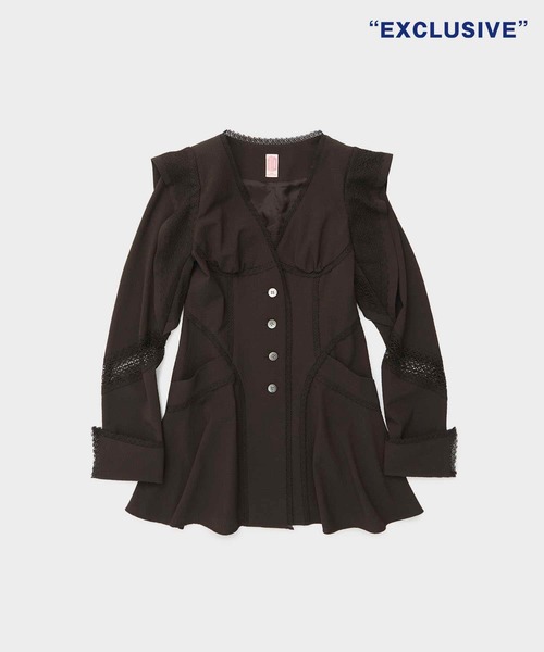 フェティコ　FETICO LACE-PANELED JACKET ジャケット FETICO(フェティコ)のLACE-PANELED JACKETの通販｜PALETTE art