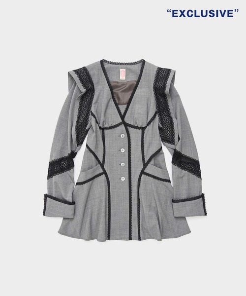 フェティコ　FETICO LACE-PANELED JACKET ジャケット FETICO/フェティコ】別注 LACE-PANELED JACKET/レースパネル