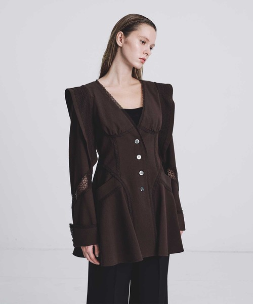 FETICO/フェティコ】別注 LACE-PANELED JACKET/レースパネルジャケット