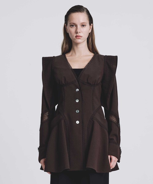 フェティコ　FETICO LACE-PANELED JACKET ジャケット FETICO/フェティコ】別注 LACE-PANELED JACKET/レースパネル