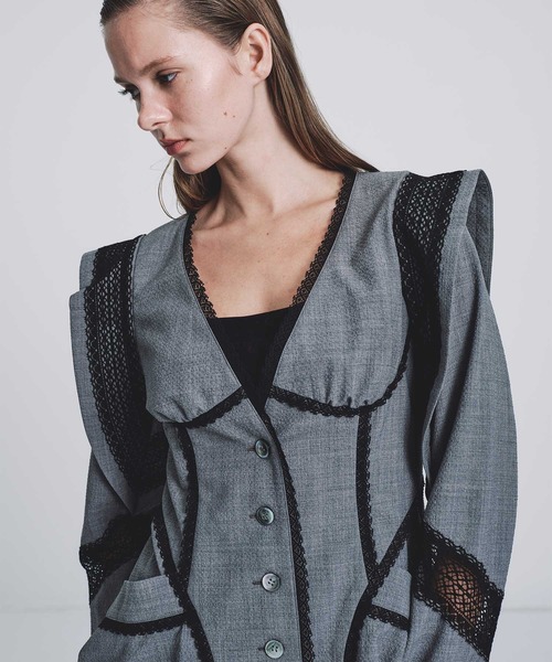 フェティコ　FETICO LACE-PANELED JACKET ジャケット FETICO/フェティコ】別注 LACE-PANELED JACKET/レースパネルジャケット