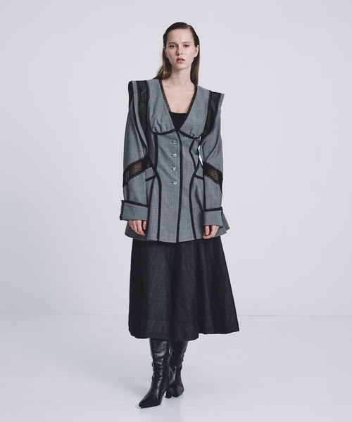 フェティコ　FETICO LACE-PANELED JACKET ジャケット FETICO/フェティコ】別注 LACE-PANELED JACKET/レースパネル