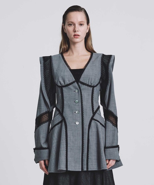 フェティコ　FETICO LACE-PANELED JACKET ジャケット FETICO/フェティコ】別注 LACE-PANELED JACKET/レースパネル