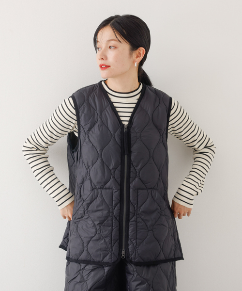 abahouse mavie（アバハウスマヴィ）の「【TAION】 Wジップ ダウンベスト（ダウンベスト・レディース・ブラック/セージグリーン・フリー）」の14枚目の写真